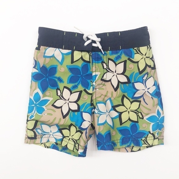 Gymboree tropical Hawaiian print baby boys swim trunks - Picture 1 of 4